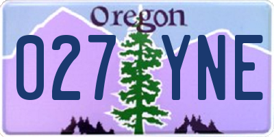 OR license plate 027YNE