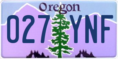 OR license plate 027YNF