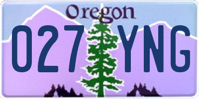 OR license plate 027YNG