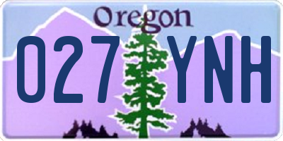 OR license plate 027YNH