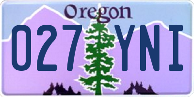 OR license plate 027YNI
