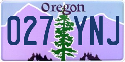 OR license plate 027YNJ