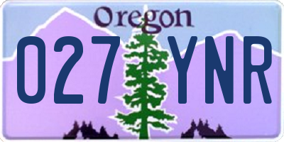 OR license plate 027YNR