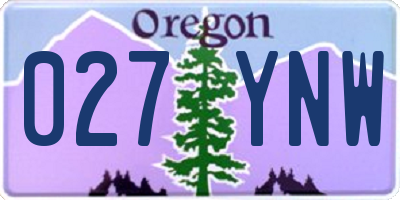 OR license plate 027YNW