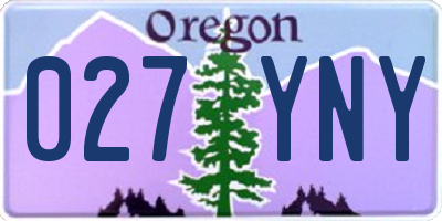 OR license plate 027YNY