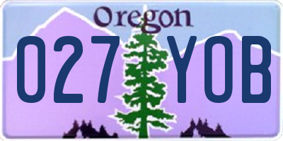 OR license plate 027YOB