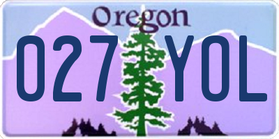 OR license plate 027YOL
