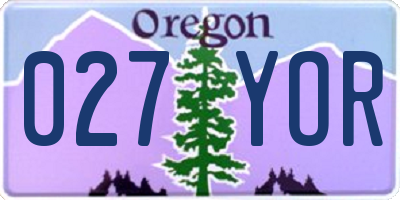OR license plate 027YOR