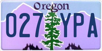 OR license plate 027YPA