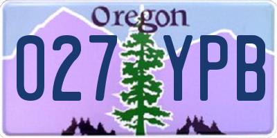 OR license plate 027YPB