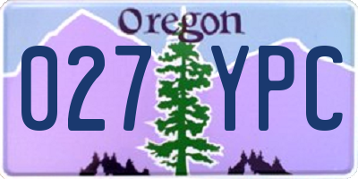 OR license plate 027YPC