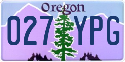OR license plate 027YPG