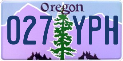 OR license plate 027YPH
