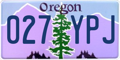OR license plate 027YPJ