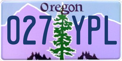 OR license plate 027YPL