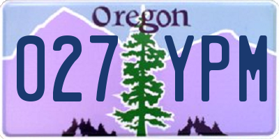 OR license plate 027YPM
