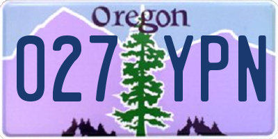 OR license plate 027YPN