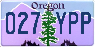 OR license plate 027YPP