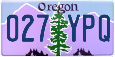 OR license plate 027YPQ