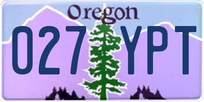 OR license plate 027YPT