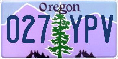 OR license plate 027YPV