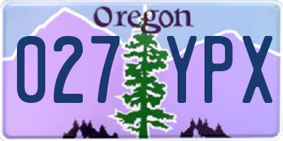 OR license plate 027YPX