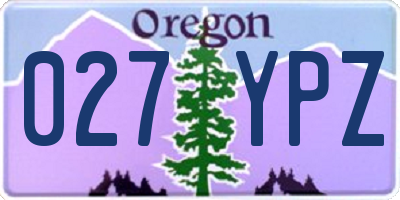 OR license plate 027YPZ