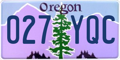 OR license plate 027YQC