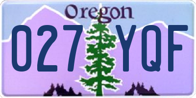 OR license plate 027YQF