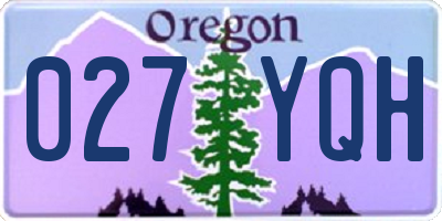 OR license plate 027YQH