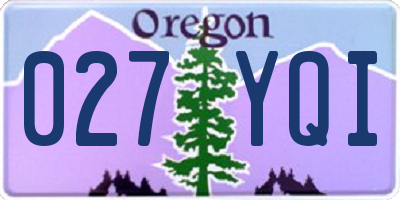 OR license plate 027YQI