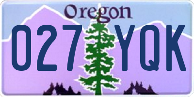 OR license plate 027YQK