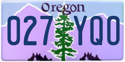 OR license plate 027YQO