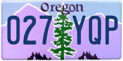 OR license plate 027YQP