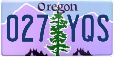 OR license plate 027YQS