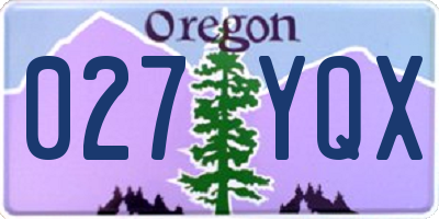 OR license plate 027YQX