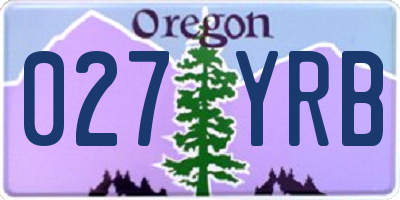 OR license plate 027YRB