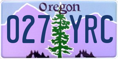 OR license plate 027YRC