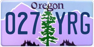 OR license plate 027YRG