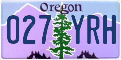 OR license plate 027YRH