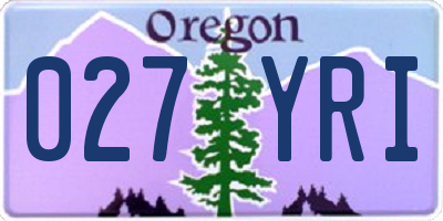 OR license plate 027YRI