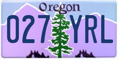 OR license plate 027YRL