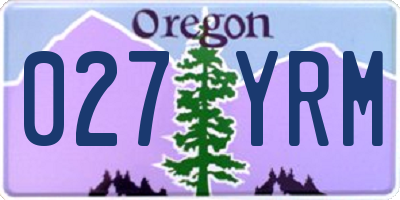 OR license plate 027YRM