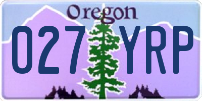 OR license plate 027YRP
