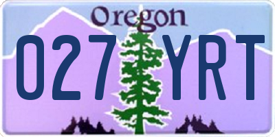 OR license plate 027YRT