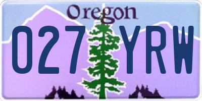 OR license plate 027YRW