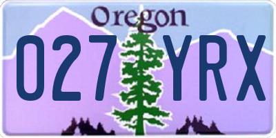 OR license plate 027YRX
