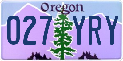 OR license plate 027YRY