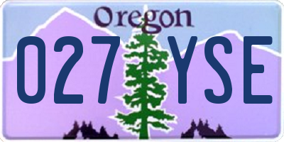 OR license plate 027YSE