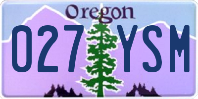OR license plate 027YSM